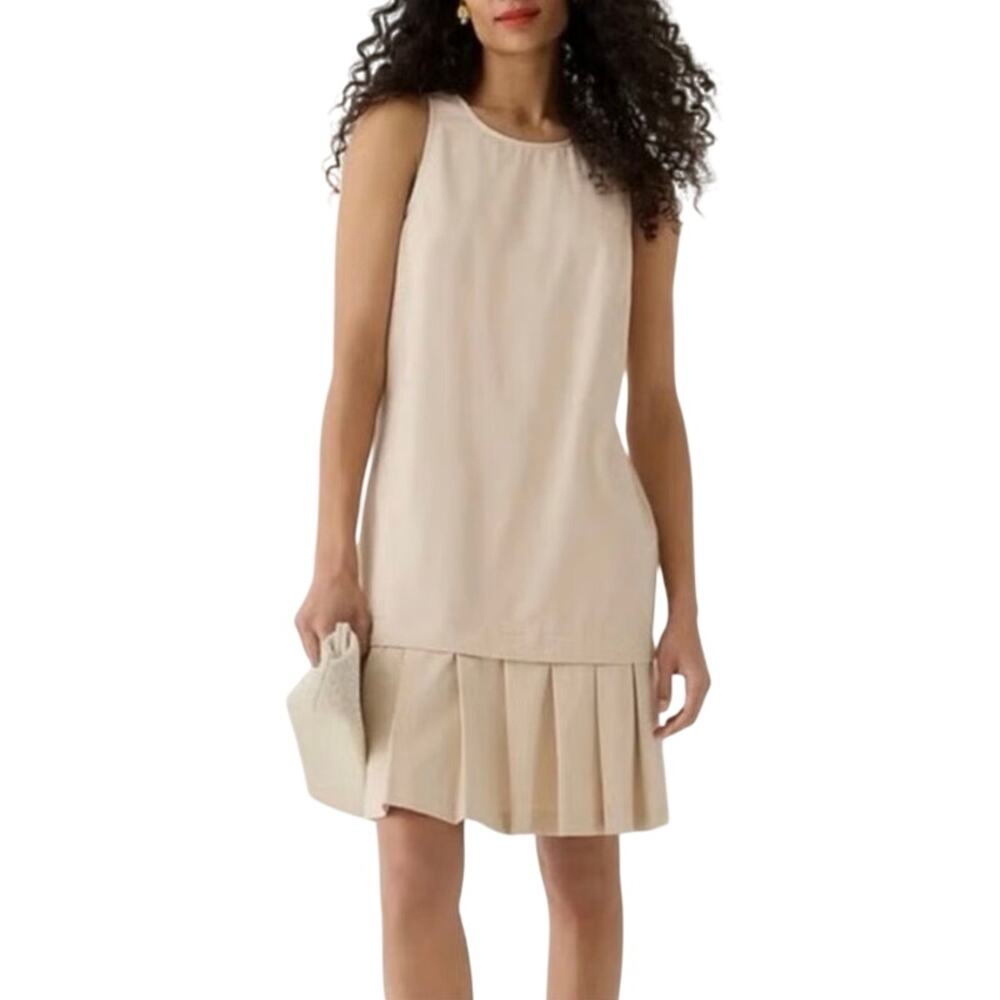 J. Crew pleated-hem shift dress women's size L excellent condition